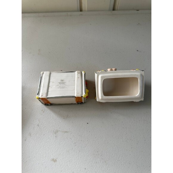 Vintage Ziggy & Fuzz 2 Piece Small Ceramic Jewelry Trinket Treasure Chest Box - Picture 6 of 7
